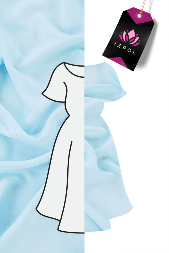 Blauwe georgette cadi