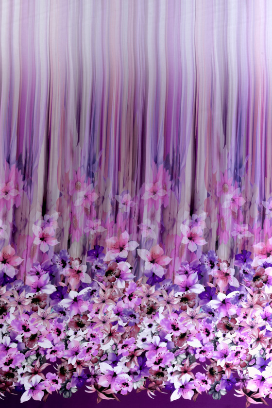 Silk Satin with Flowers...