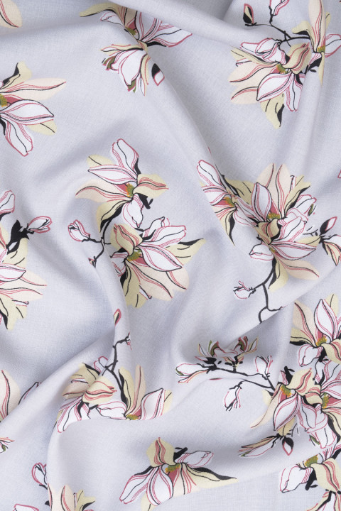 Floral viscose grey