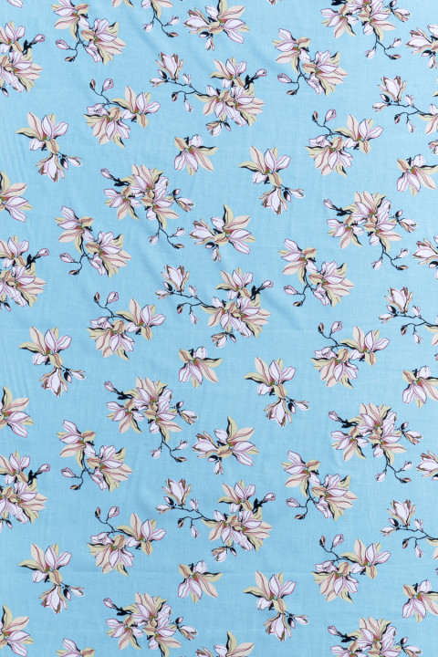 Blue flower viscose