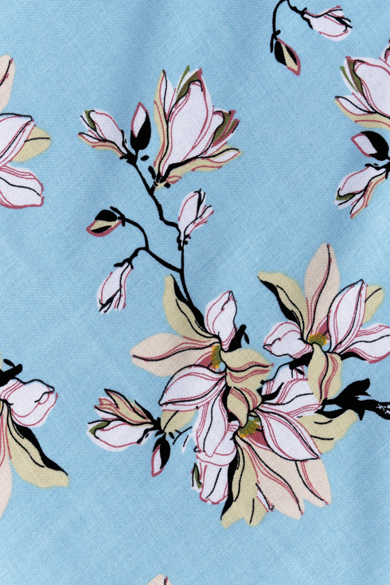 Viscose bleue à fleurs