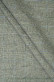 Lino con cotone in fantasia a scacchi bicolore