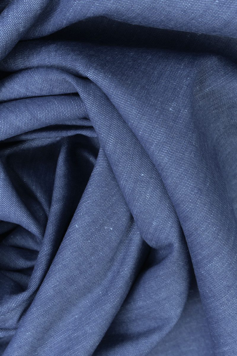Cloud Blue' Plain Linen Texture Fabric (Denim Blue)