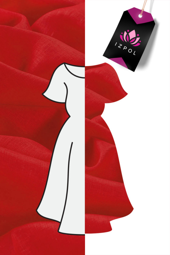 Len naturalny MARIA - czerwony