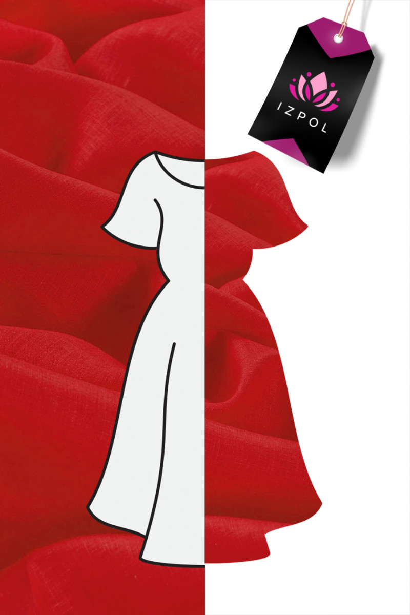 Len naturalny MARIA - czerwony