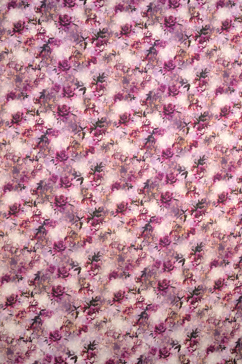 Silk satin with flowers