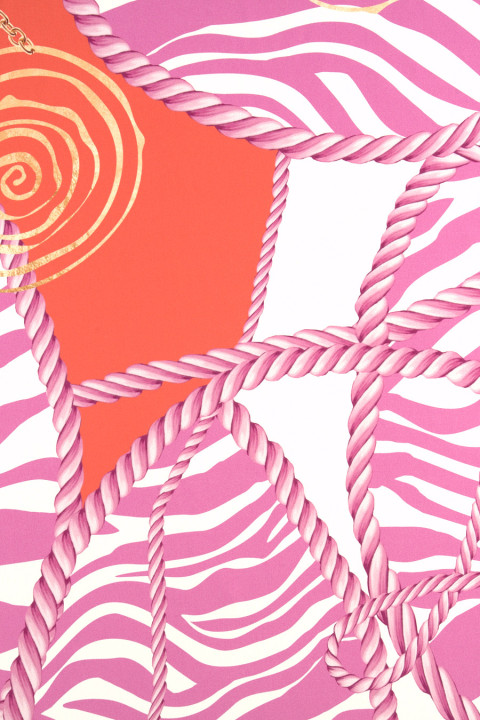 Satyna jedwabna różowa zebra i sznurki