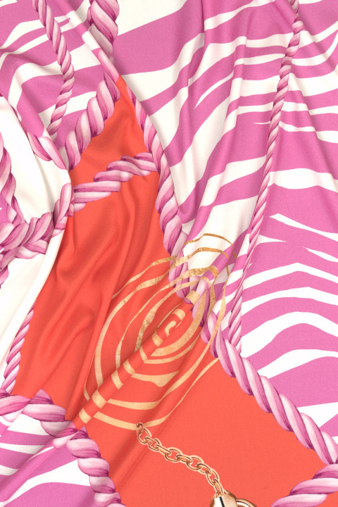 Silk satin pink zebra and strings
