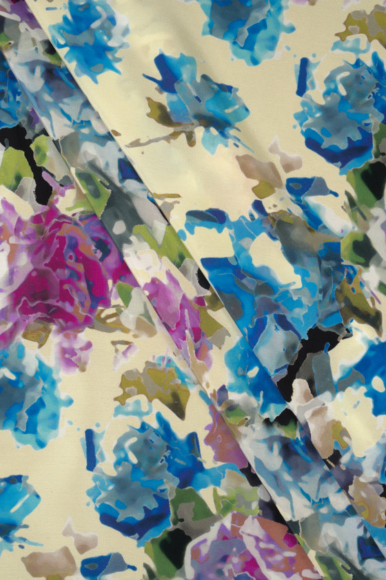Silk crepe painted flowers