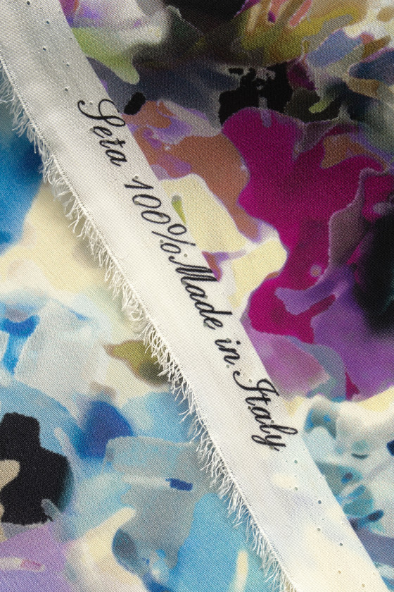 Silk crepe painted flowers