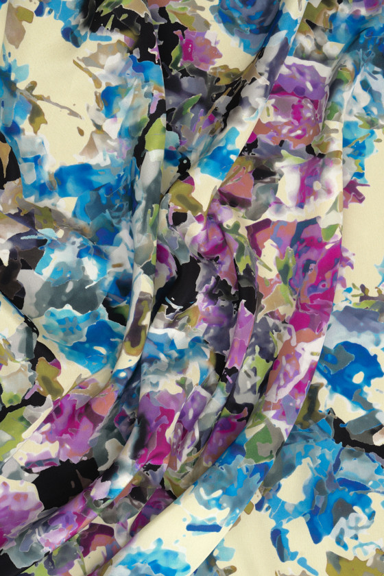 Silk crepe painted flowers