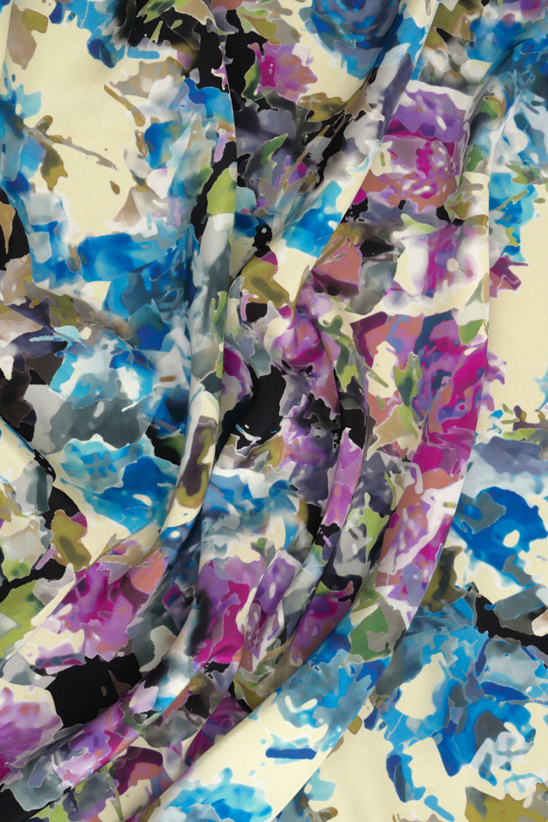 Silk crepe painted flowers
