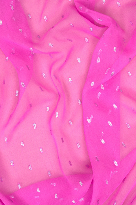 Chiffon di poliestere con lurex rosa