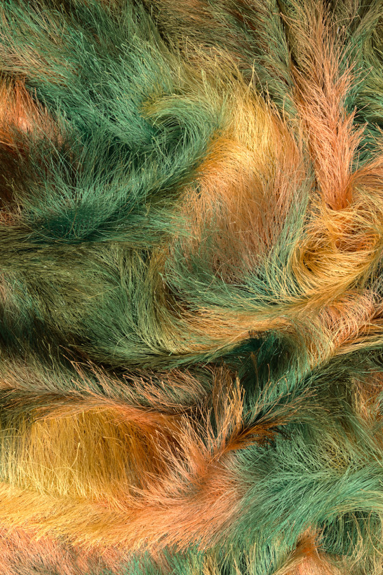 Fabric with tassels shaded