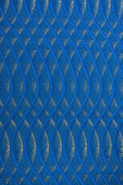 Blue jacquard speckled with gold