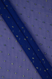 Polyester chiffon met lurex korenbloem blauw