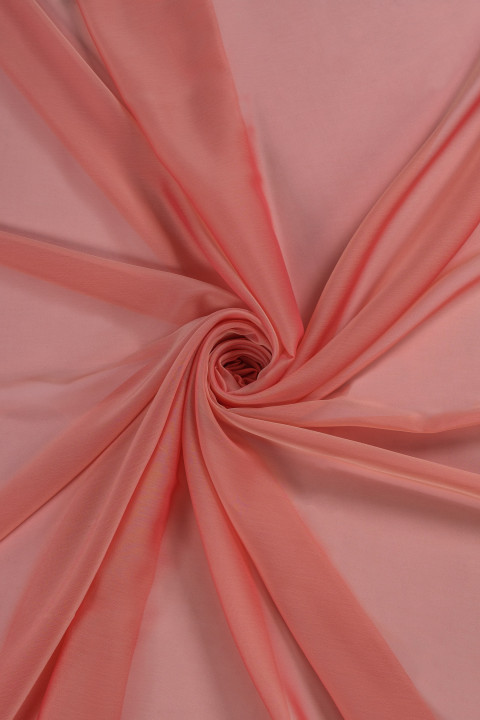 Tofarvet polyesterchiffon - pink/beige