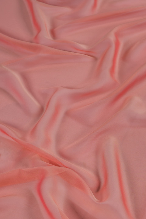 Gasa de poliéster bicolor - rosa/beige