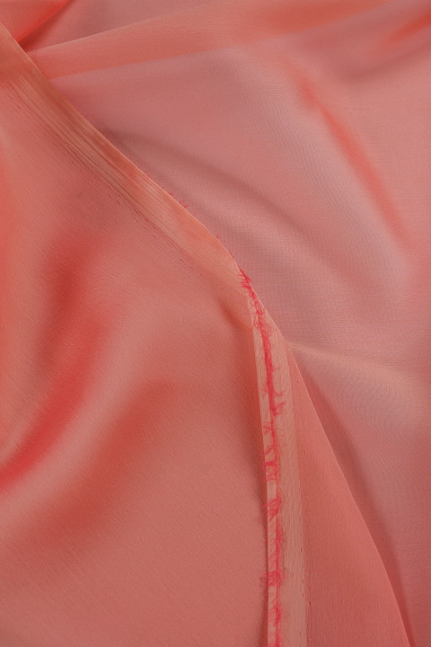 Tofarvet polyesterchiffon - pink/beige