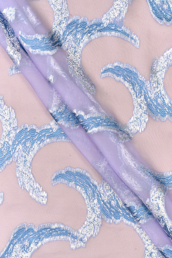Mousseline de viscose Devore avec lurex