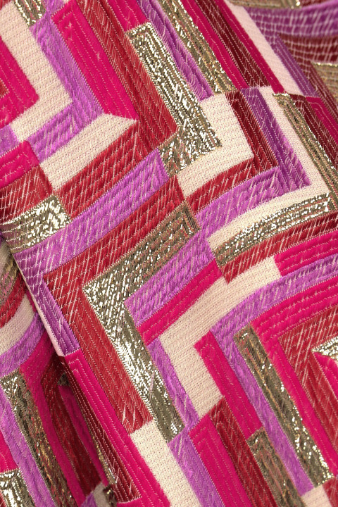 Jacquard with lurex colorful zigzags
