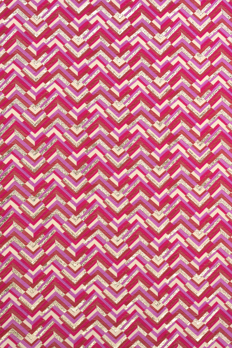 Jacquard med lurex färgglada sicksack