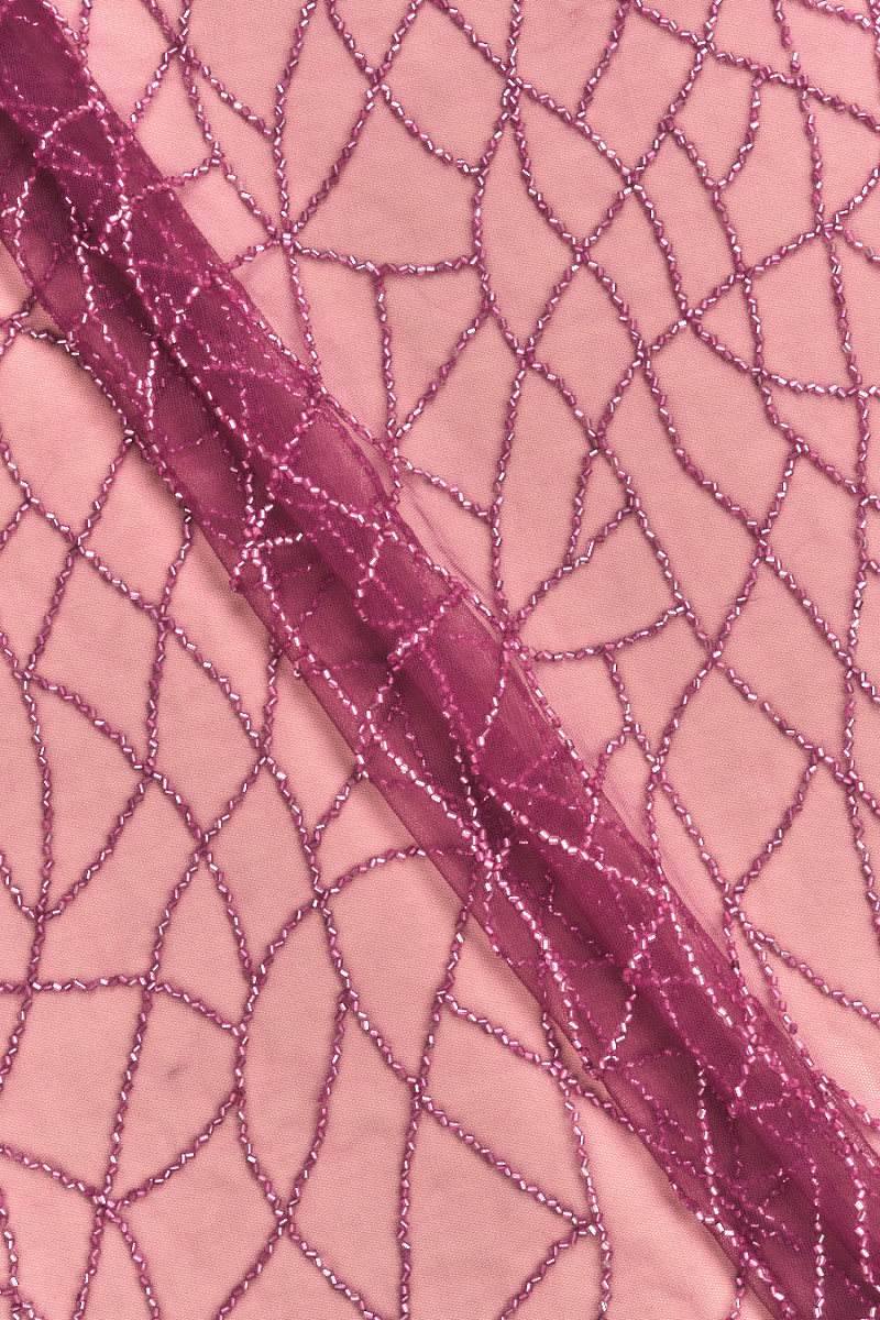 Evening fabric dark pink diamonds