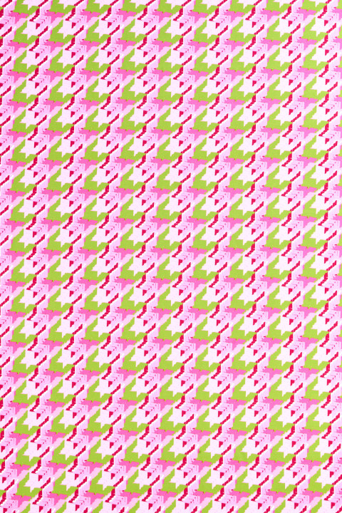 Jersey gebreide stof roze en groene kippenpoot