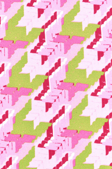 Knit jersey pink-green crow's foot