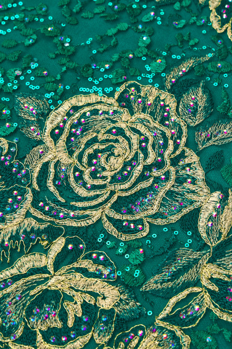 Exclusive embroidered tulle