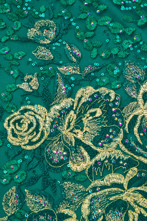 Exclusive embroidered tulle