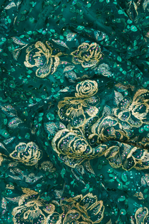 Exclusive embroidered tulle