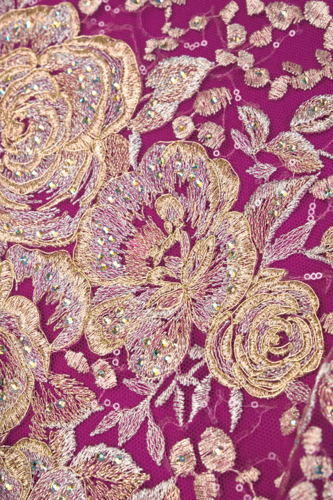 Exclusive embroidered tulle
