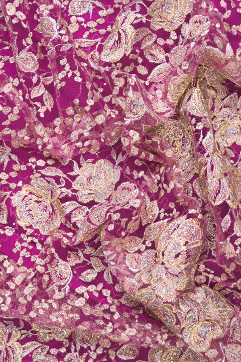 Exclusive embroidered tulle
