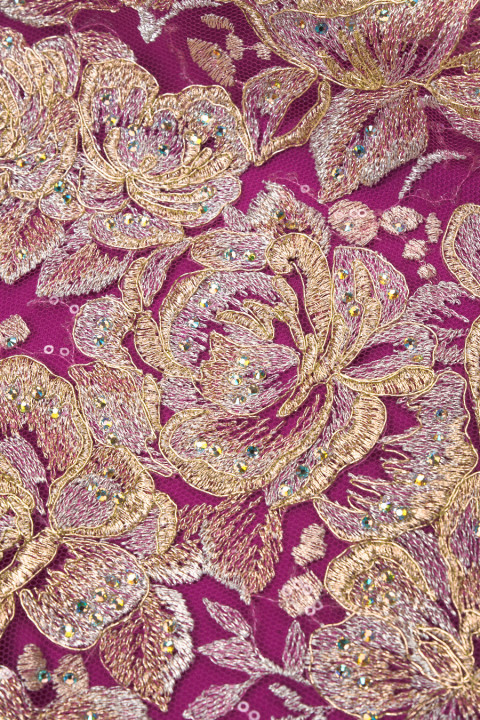 Exclusive embroidered tulle