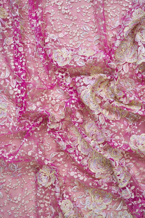 Exclusive embroidered tulle