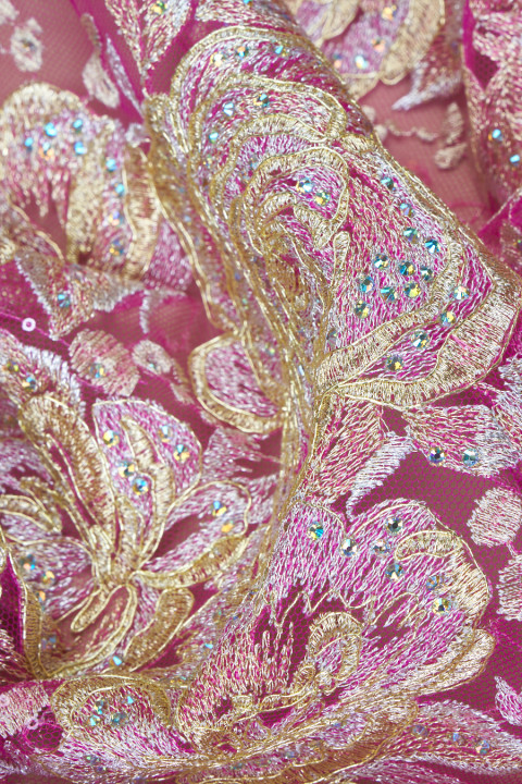 Exclusive embroidered tulle