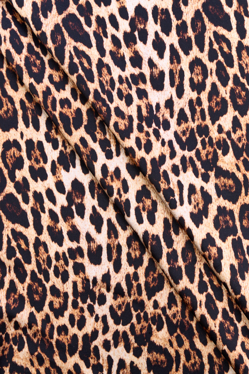 Leopard print silk satin