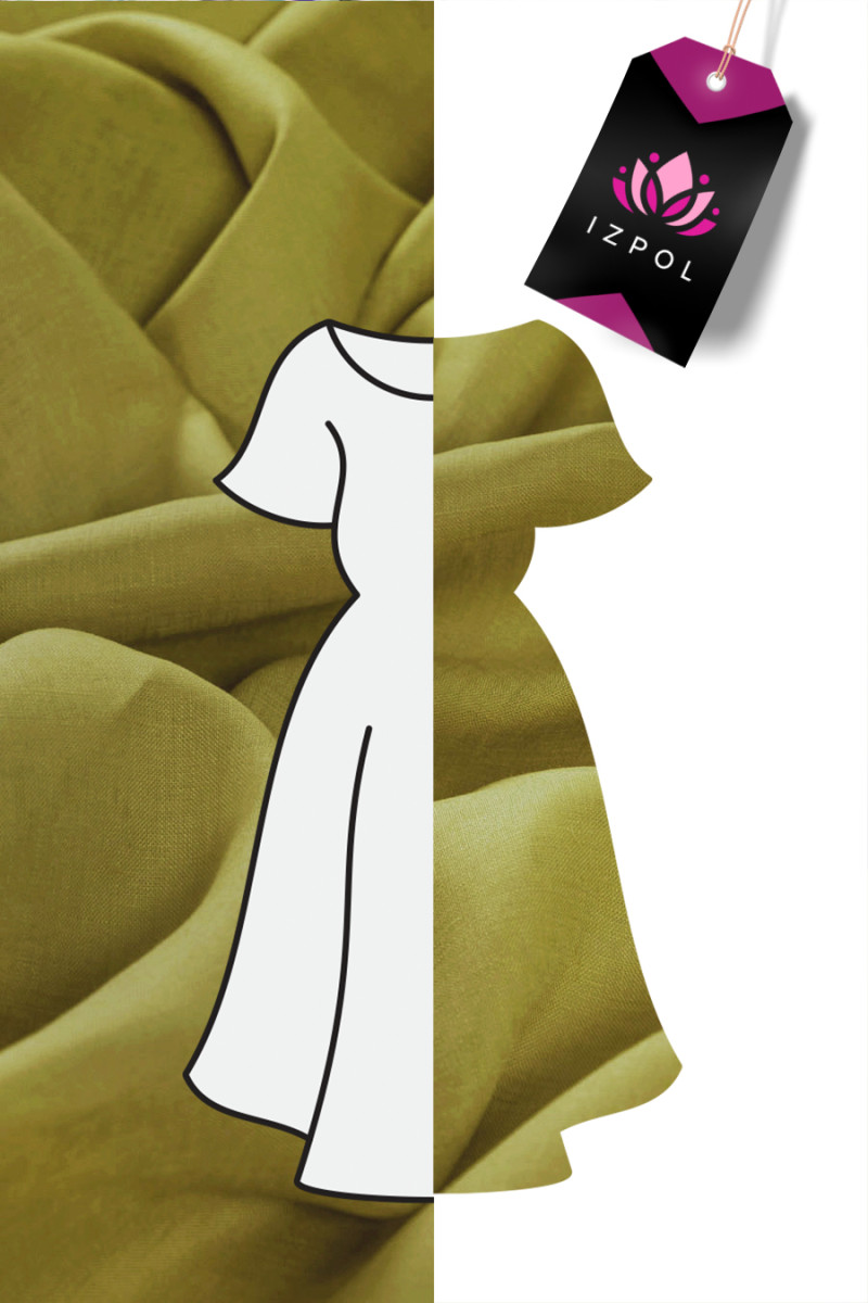 Len naturalny MARIA - oliwkowy