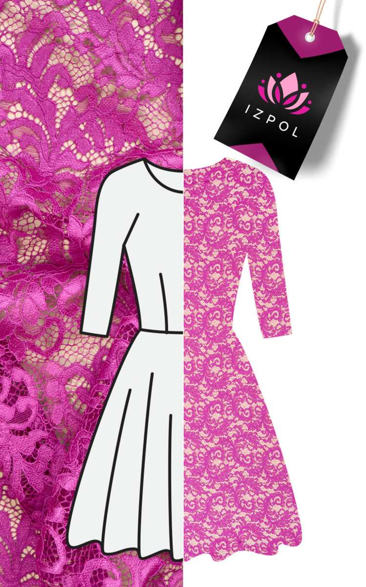 PIZZO fucsia COUPON 170 cm