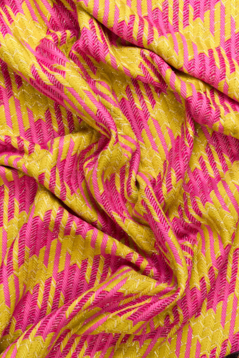Chanel fabric - lime and pink