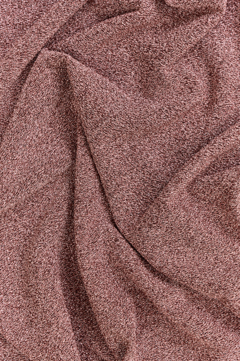 Copper knitted fabric with a drop of pink shiny
