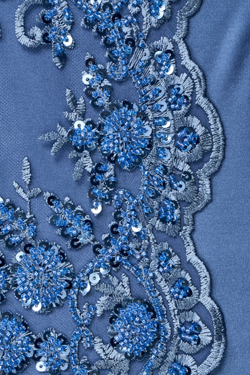 Royal Blue Beaded Lace - Kady