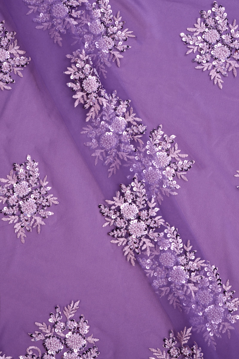 Purple beaded lace