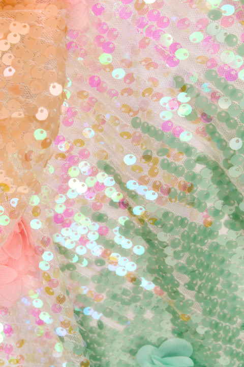 Sequins with 3D flowers