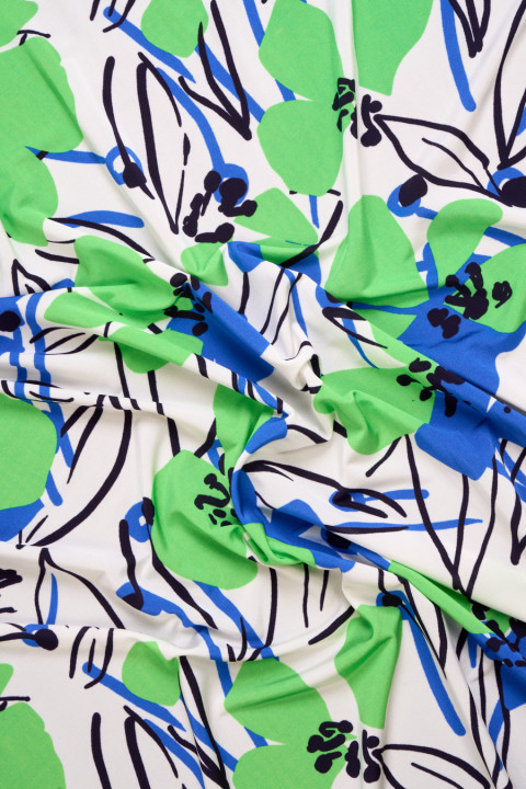 Viscose knitted fabric with flowers