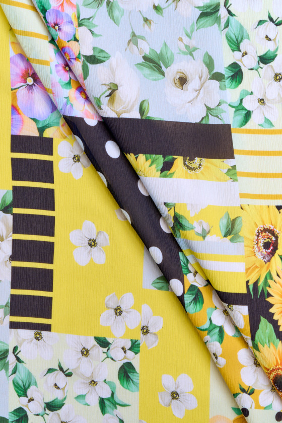 Zijden chiffon patchwork