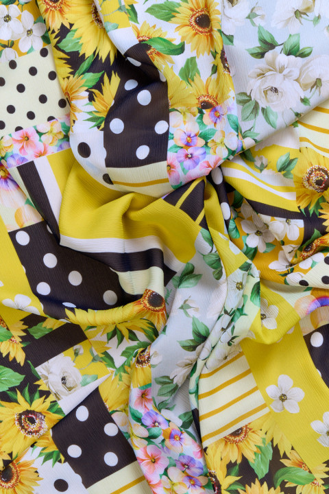 Patchwork de gasa de seda