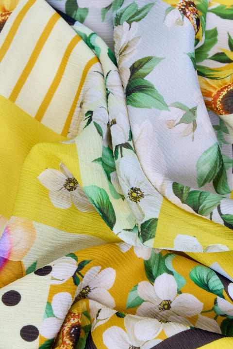 Silk chiffon patchwork