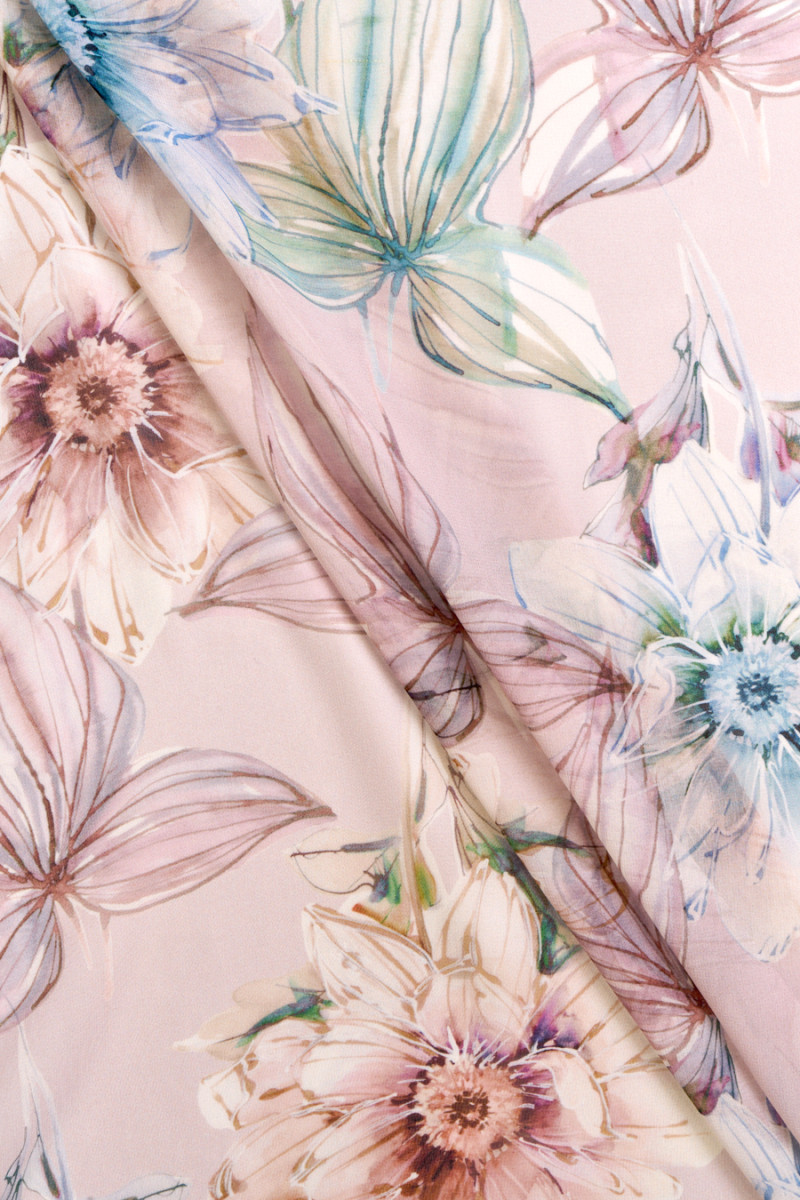 Silk chiffon pastel flowers